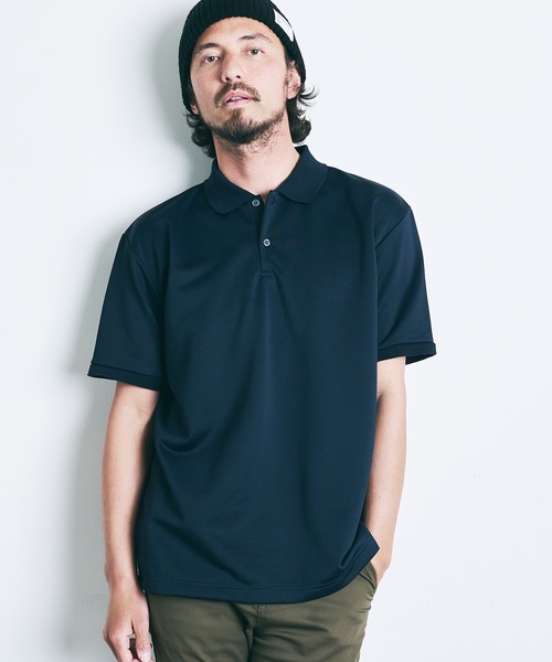Magine（マージン）の「T/C COMPACT SWEAT POLO S/S:コンパクト スウェット 半袖 ポロシャツ 22SS（ポロシャツ・メンズ・ホワイト/ブラック/ネイビー/オリーブ・44/46/48）」の4枚目の写真