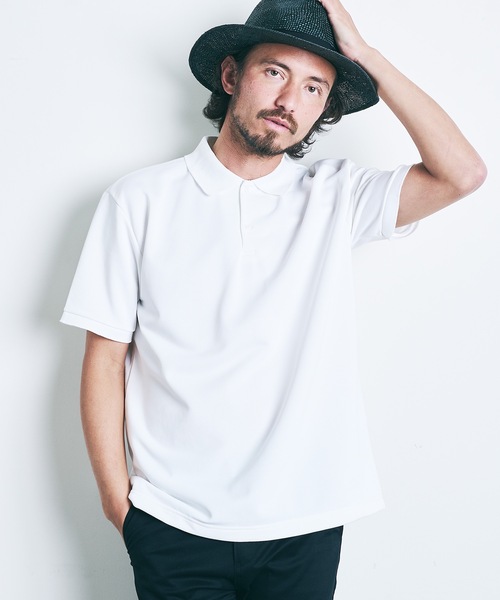 Magine（マージン）の「T/C COMPACT SWEAT POLO S/S:コンパクト スウェット 半袖 ポロシャツ 22SS（ポロシャツ・メンズ・ホワイト/ブラック/ネイビー/オリーブ・44/46/48）」の2枚目の写真
