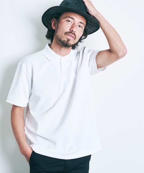 Magine（マージン）の「T/C COMPACT SWEAT POLO S/S:コンパクト スウェット 半袖 ポロシャツ 22SS（ポロシャツ・メンズ・ホワイト/ブラック/ネイビー/オリーブ・44/46/48）」の8枚目の写真
