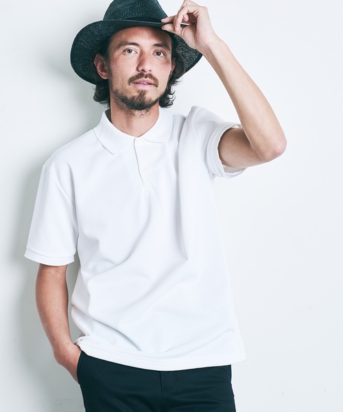 Magine（マージン）の「T/C COMPACT SWEAT POLO S/S:コンパクト スウェット 半袖 ポロシャツ 22SS（ポロシャツ・メンズ・ホワイト/ブラック/ネイビー/オリーブ・44/46/48）」の7枚目の写真