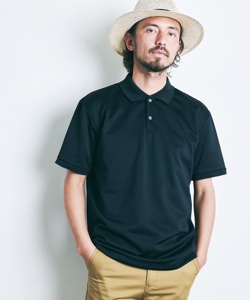 Magine（マージン）の「T/C COMPACT SWEAT POLO S/S:コンパクト スウェット 半袖 ポロシャツ 22SS（ポロシャツ・メンズ・ホワイト/ブラック/ネイビー/オリーブ・44/46/48）」の9枚目の写真