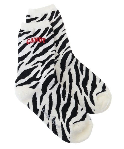 Candy Stripper（キャンディストリッパー）の「CANDY ZEBRA ソックス（ソックス/靴下・レディース・オフホワイト/グリーン/ラベンダー・FREE）」の2枚目の写真