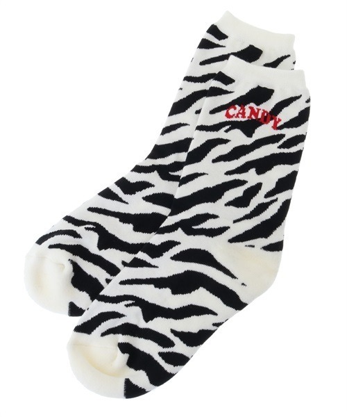 Candy Stripper（キャンディストリッパー）の「CANDY ZEBRA ソックス（ソックス/靴下・レディース・オフホワイト/グリーン/ラベンダー・FREE）」の4枚目の写真