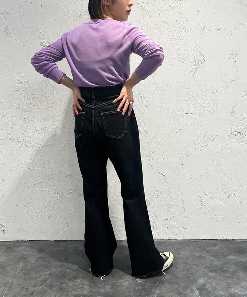 apres jour mignon（アプレジュールミニョン）の「カットオフデニムパンツ【ZOZOTOWN限定アイテム】（デニムパンツ・レディース・ブラック/ダークブルー/サックスブルー・MEDIUM/SMALL/LARGE/X-LARGE）」の10枚目の写真