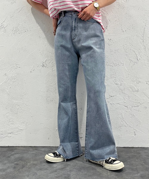 apres jour mignon（アプレジュールミニョン）の「カットオフデニムパンツ【ZOZOTOWN限定アイテム】（デニムパンツ・レディース・ブラック/ダークブルー/サックスブルー・MEDIUM/SMALL/LARGE/X-LARGE）」の11枚目の写真