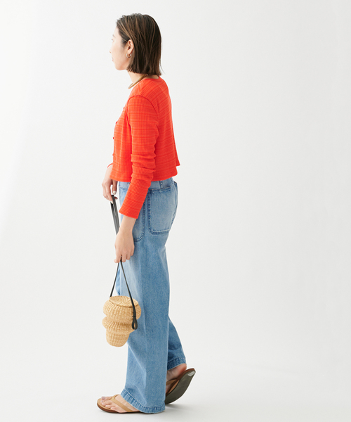 journal standard L'essage(ジャーナルスタンダードレサージュ)の「ランダムボーダー ショートカーディガン(カーディガン/ボレロ・レディース・ホワイト/ブラック/レッド・FREE)」の13枚目の写真