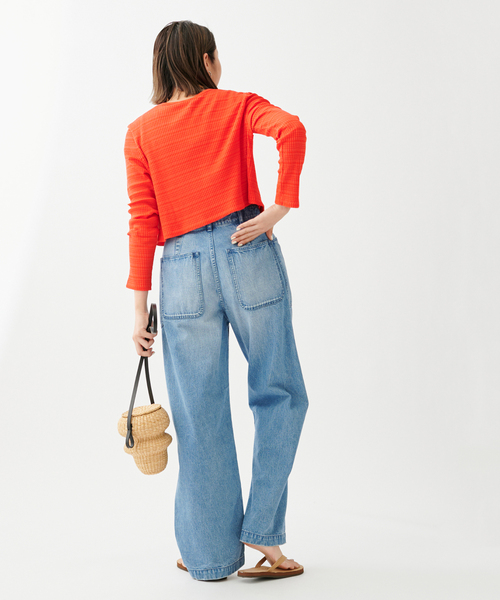 journal standard L'essage(ジャーナルスタンダードレサージュ)の「ランダムボーダー ショートカーディガン(カーディガン/ボレロ・レディース・ホワイト/ブラック/レッド・FREE)」の14枚目の写真