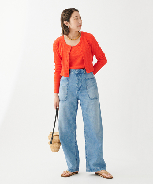 journal standard L'essage(ジャーナルスタンダードレサージュ)の「ランダムボーダー ショートカーディガン(カーディガン/ボレロ・レディース・ホワイト/ブラック/レッド・FREE)」の15枚目の写真