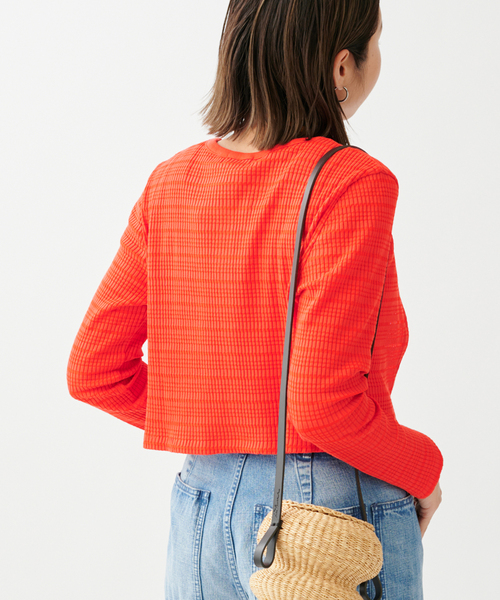 journal standard L'essage(ジャーナルスタンダードレサージュ)の「ランダムボーダー ショートカーディガン(カーディガン/ボレロ・レディース・ホワイト/ブラック/レッド・FREE)」の18枚目の写真