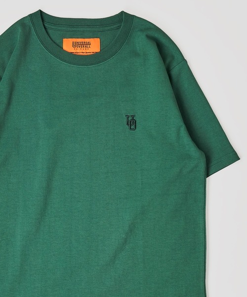 UNIVERSAL OVERALL(ユニバーサルオーバーオール)の「【UNIVERSAL OVERALL】EMBROIDERY TEE / ワンポイント刺繍半袖Tシャツ(Tシャツ/カットソー・メンズ・ブラック/グレー/グリーン/ネイビー/ホワイト・X-LARGE/MEDIUM/LARGE/SMALL)」の1枚目の写真