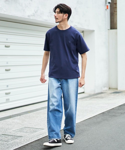 UNIVERSAL OVERALL(ユニバーサルオーバーオール)の「【UNIVERSAL OVERALL】EMBROIDERY TEE / ワンポイント刺繍半袖Tシャツ(Tシャツ/カットソー・メンズ・ブラック/グレー/グリーン/ネイビー/ホワイト・X-LARGE/MEDIUM/LARGE/SMALL)」の22枚目の写真