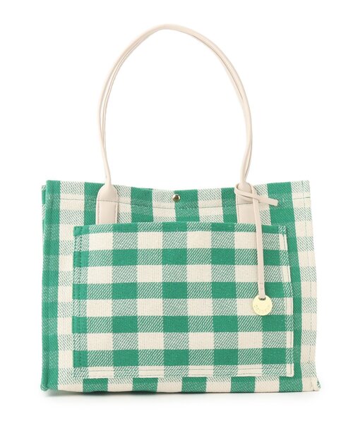DRESKIP(ドレスキップ)の「◆ギンガムチェックスクエアトート(トートバッグ・レディース・グリーン系その他3/ブラック系1/ブルー系1・00)」の1枚目の写真