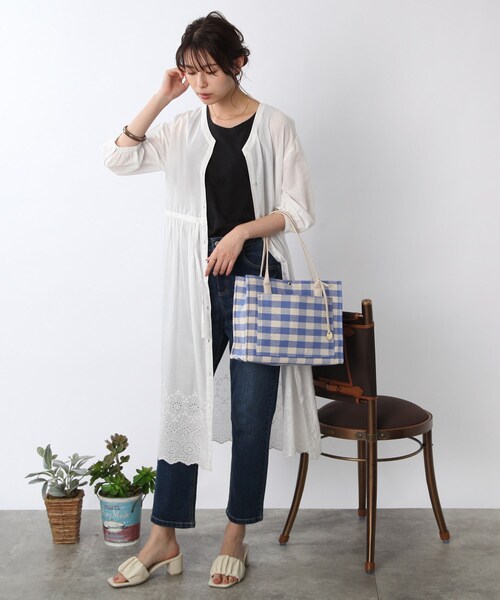 DRESKIP(ドレスキップ)の「◆ギンガムチェックスクエアトート(トートバッグ・レディース・グリーン系その他3/ブラック系1/ブルー系1・00)」の16枚目の写真