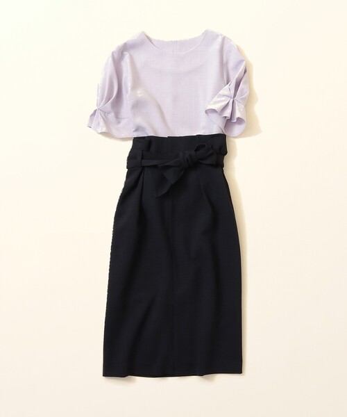 index（インデックス）の「◆スラブオックスタイトスカート【WEB限定サイズ】（スカート・レディース・ライトグレー/ライトオレンジ系/ネイビー・36/38/40/42）」の15枚目の写真