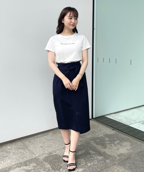 index（インデックス）の「◆スラブオックスタイトスカート【WEB限定サイズ】（スカート・レディース・ライトグレー/ライトオレンジ系/ネイビー・36/38/40/42）」の17枚目の写真