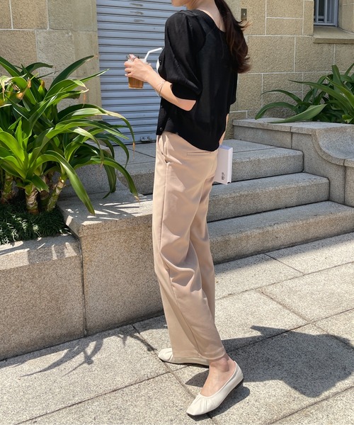 Meli rich（メリーリッチ）の「前後2way。シアーボリュームスリーブカーディガン（カーディガン/ボレロ・レディース・ブラック/オレンジ/グリーン/アイボリー・FREE）」の9枚目の写真