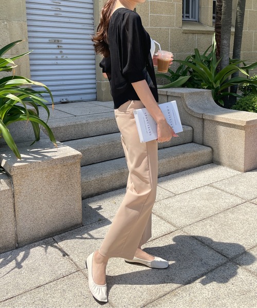 Meli rich（メリーリッチ）の「前後2way。シアーボリュームスリーブカーディガン（カーディガン/ボレロ・レディース・ブラック/オレンジ/グリーン/アイボリー・FREE）」の13枚目の写真