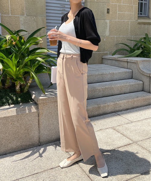 Meli rich（メリーリッチ）の「前後2way。シアーボリュームスリーブカーディガン（カーディガン/ボレロ・レディース・ブラック/オレンジ/グリーン/アイボリー・FREE）」の7枚目の写真