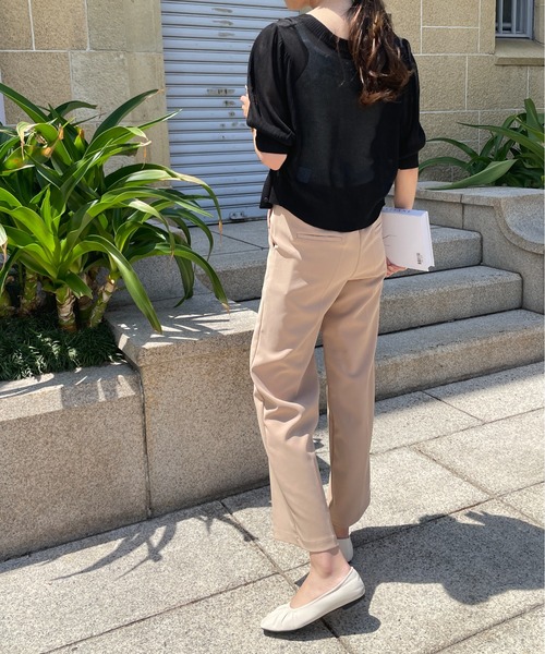 Meli rich（メリーリッチ）の「前後2way。シアーボリュームスリーブカーディガン（カーディガン/ボレロ・レディース・ブラック/オレンジ/グリーン/アイボリー・FREE）」の11枚目の写真