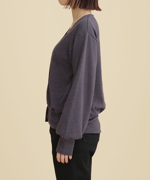 NANO universe（ナノユニバース）の「LB.04/スラブフライスアンサンブルカットトップス 長袖（アンサンブル・レディース・オフホワイト/カーキ/オレンジ/チャコール・FREE）」の11枚目の写真