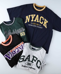 BACK NUMBER | 【BACK NUMBER】リブラインカレッジTシャツ(Tシャツ/カットソー)