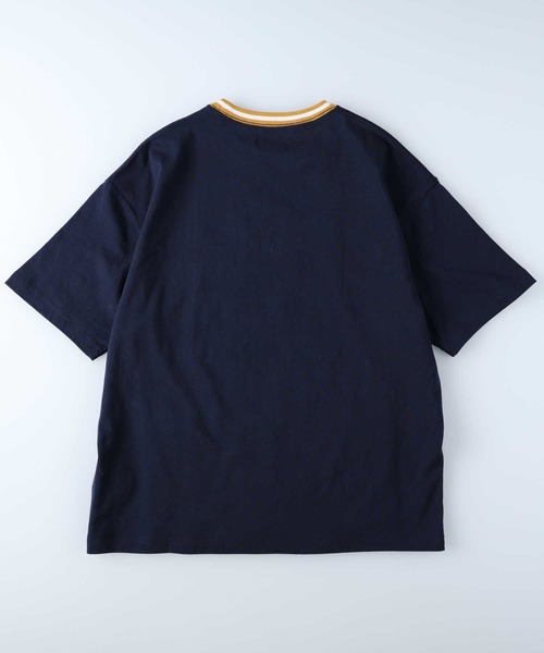 BACK NUMBER（バックナンバー）の「【BACK NUMBER】リブラインカレッジＴシャツ（Tシャツ/カットソー・メンズ・ライトグレー/ブラック/ネイビー/グリーン・S/M/L/XL）」の7枚目の写真