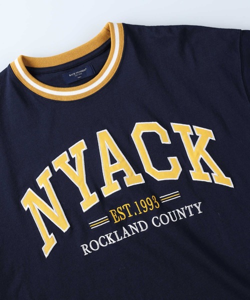 BACK NUMBER（バックナンバー）の「【BACK NUMBER】リブラインカレッジＴシャツ（Tシャツ/カットソー・メンズ・ライトグレー/ブラック/ネイビー/グリーン・S/M/L/XL）」の8枚目の写真