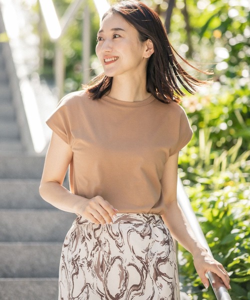 LEPSIM（レプシィム）の「フレンチスリーブプルオーバー　281813（Tシャツ/カットソー・レディース・ブラウン/オフホワイト/ブラック・FREE）」の3枚目の写真