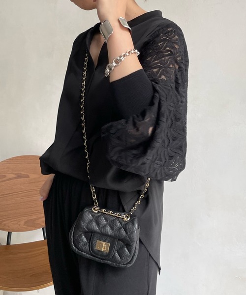 DouDou（ドゥドゥ）の「AW袖レーススキッパーブラウス（シャツ/ブラウス・レディース・ベージュ/ブラック/オフホワイト・FREE）」の16枚目の写真