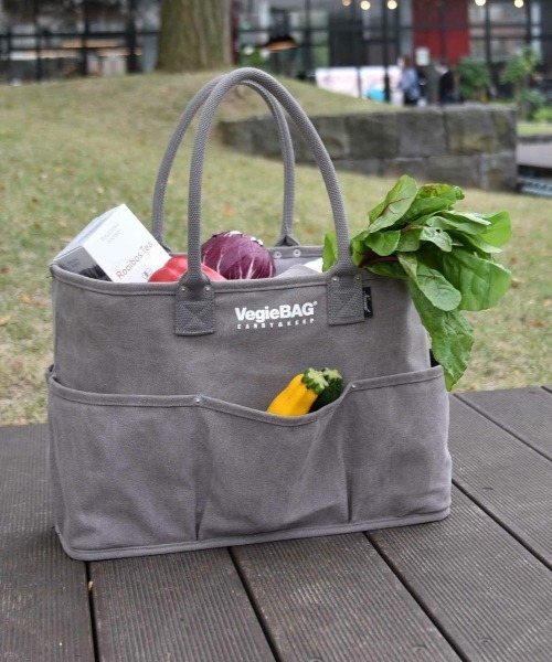 VegieBAG（ベジバッグ）の「【Nananoel / ナナノエル】  × VegieBAG オリジナルベジバッグ ラージ（トートバッグ・レディース・カーキ/ブルー/マスタード/ナチュラル/グレイッシュベージュ・FREE）」の3枚目の写真