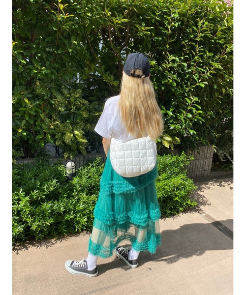 WC(ダブル シー)の「チュールフリルロングスカート(スカート・レディース・ピンク/グリーン/アイボリー/ブラック・FREE)」の11枚目の写真