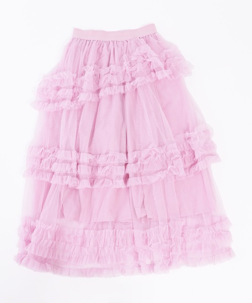 WC(ダブル シー)の「チュールフリルロングスカート(スカート・レディース・ピンク/グリーン/アイボリー/ブラック・FREE)」の13枚目の写真