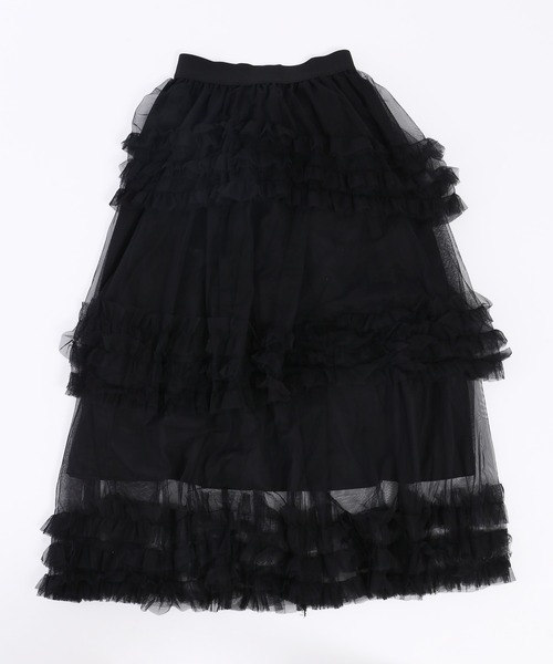 WC（ダブル シー）の「チュールフリルロングスカート（スカート）」 - WEAR