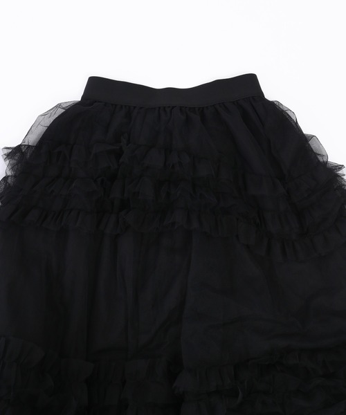 WC(ダブル シー)の「チュールフリルロングスカート(スカート・レディース・ピンク/グリーン/アイボリー/ブラック・FREE)」の19枚目の写真