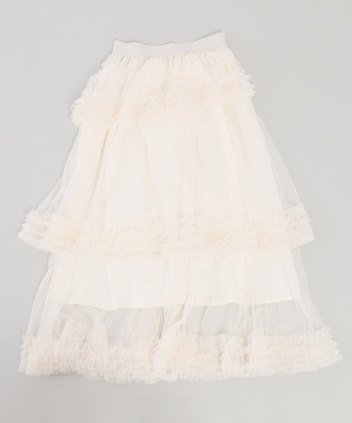 WC(ダブル シー)の「チュールフリルロングスカート(スカート・レディース・ピンク/グリーン/アイボリー/ブラック・FREE)」の22枚目の写真