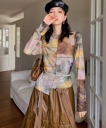 meJane | むら染めパッチワークシアーロングTシャツ【ZOZOTOWN限定】(Tシャツ/カットソー)