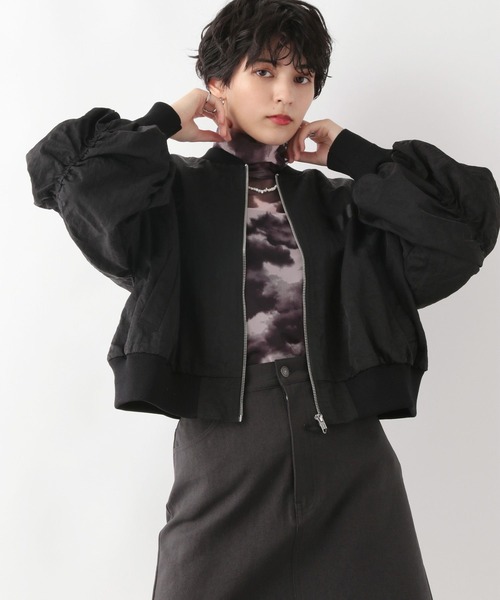 RAGEBLUE（レイジブルー）の「ボリュームスリーブショートMA-1（MA-1・レディース・ホワイト/ブラック/オリーブ・FREE）」の3枚目の写真