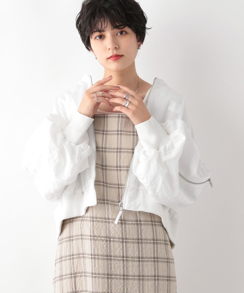 RAGEBLUE（レイジブルー）の「ボリュームスリーブショートMA-1（MA-1・レディース・ホワイト/ブラック/オリーブ・FREE）」の6枚目の写真