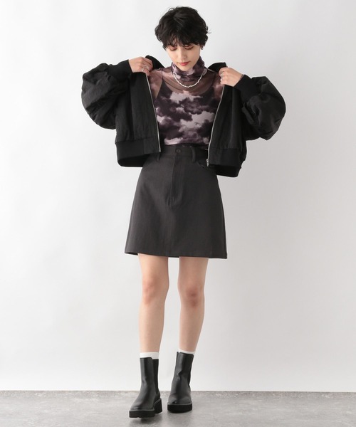 RAGEBLUE（レイジブルー）の「ボリュームスリーブショートMA-1（MA-1・レディース・ホワイト/ブラック/オリーブ・FREE）」の9枚目の写真