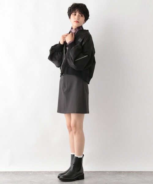 RAGEBLUE（レイジブルー）の「ボリュームスリーブショートMA-1（MA-1・レディース・ホワイト/ブラック/オリーブ・FREE）」の10枚目の写真