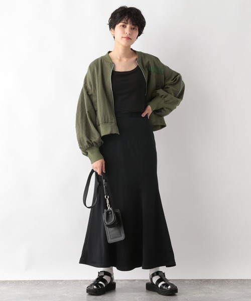 RAGEBLUE（レイジブルー）の「ボリュームスリーブショートMA-1（MA-1・レディース・ホワイト/ブラック/オリーブ・FREE）」の12枚目の写真