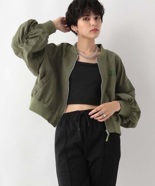 RAGEBLUE（レイジブルー）の「ボリュームスリーブショートMA-1（MA-1・レディース・ホワイト/ブラック/オリーブ・FREE）」の16枚目の写真