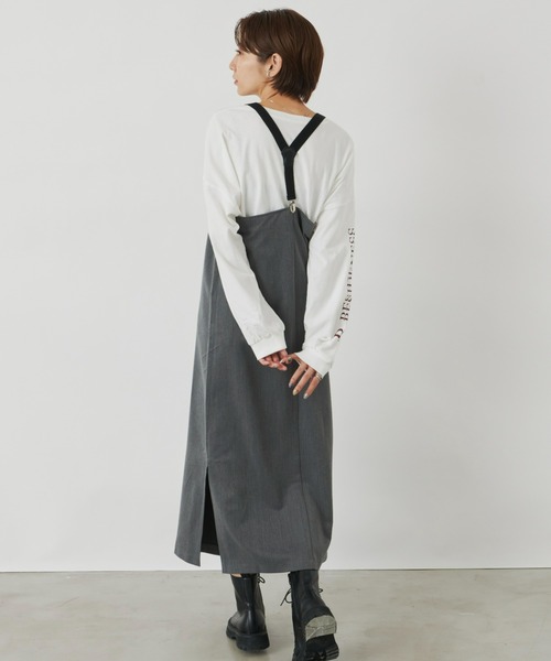 Auntie Rosa Holiday（アンティローザホリデー）の「サスペンダーナローワンピース / 長さ調節可能（ワンピース・レディース・グレー/ブラック・FREE）」の15枚目の写真