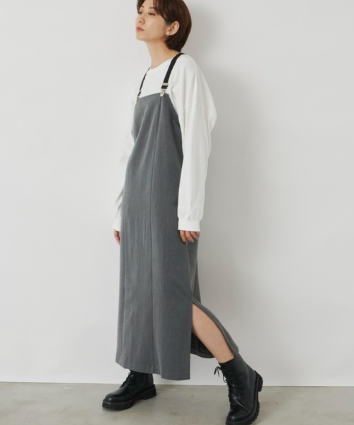 Auntie Rosa Holiday（アンティローザホリデー）の「サスペンダーナローワンピース / 長さ調節可能（ワンピース・レディース・グレー/ブラック・FREE）」の17枚目の写真