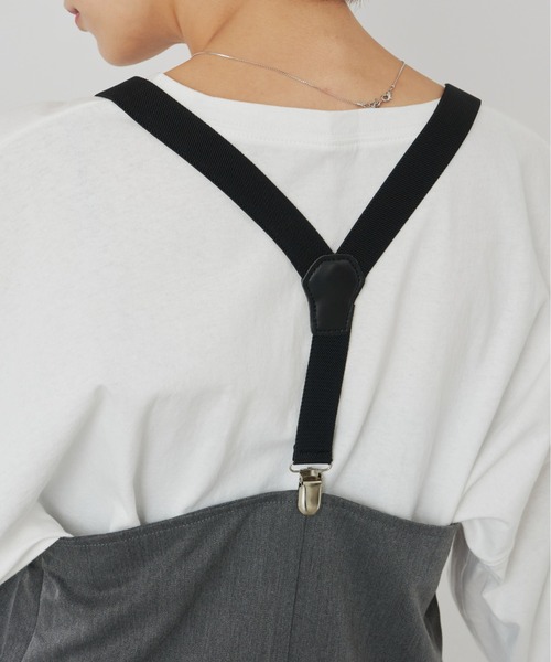 Auntie Rosa Holiday（アンティローザホリデー）の「サスペンダーナローワンピース / 長さ調節可能（ワンピース・レディース・グレー/ブラック・FREE）」の19枚目の写真