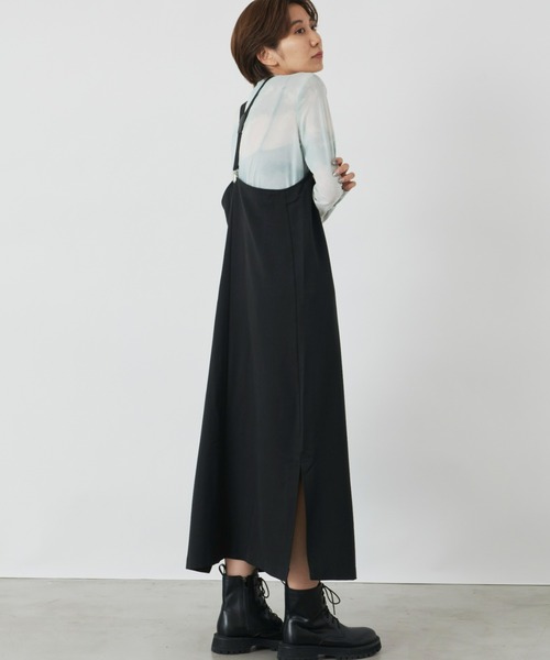 Auntie Rosa Holiday（アンティローザホリデー）の「サスペンダーナローワンピース / 長さ調節可能（ワンピース・レディース・グレー/ブラック・FREE）」の6枚目の写真