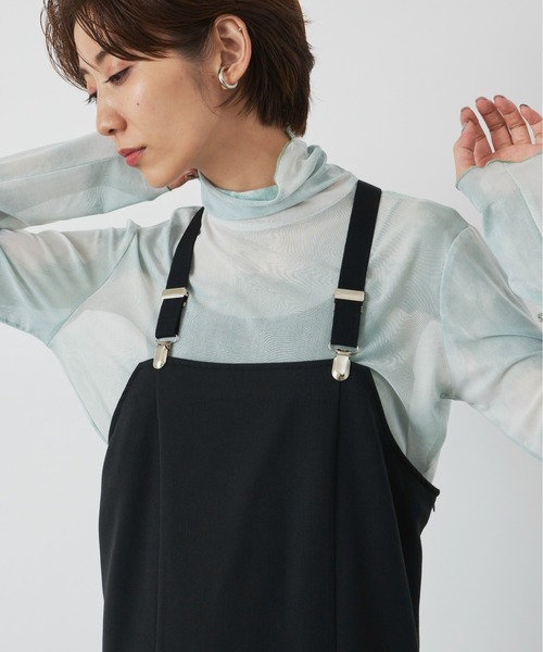 Auntie Rosa Holiday（アンティローザホリデー）の「サスペンダーナローワンピース / 長さ調節可能（ワンピース・レディース・グレー/ブラック・FREE）」の7枚目の写真