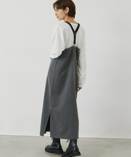 Auntie Rosa Holiday（アンティローザホリデー）の「サスペンダーナローワンピース / 長さ調節可能（ワンピース・レディース・グレー/ブラック・FREE）」の16枚目の写真