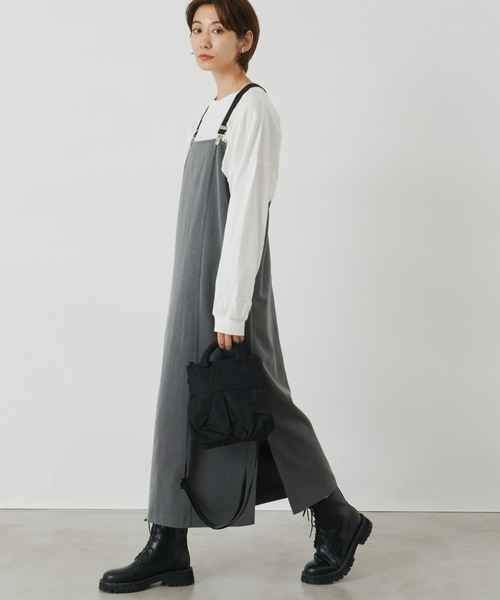 Auntie Rosa Holiday（アンティローザホリデー）の「サスペンダーナローワンピース / 長さ調節可能（ワンピース・レディース・グレー/ブラック・FREE）」の22枚目の写真