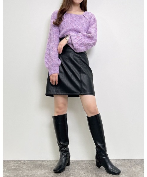 INGNI（イング）の「スクエアトゥロングブーツ（ブーツ・レディース・ブラック/ブラウン・M/L）」の15枚目の写真